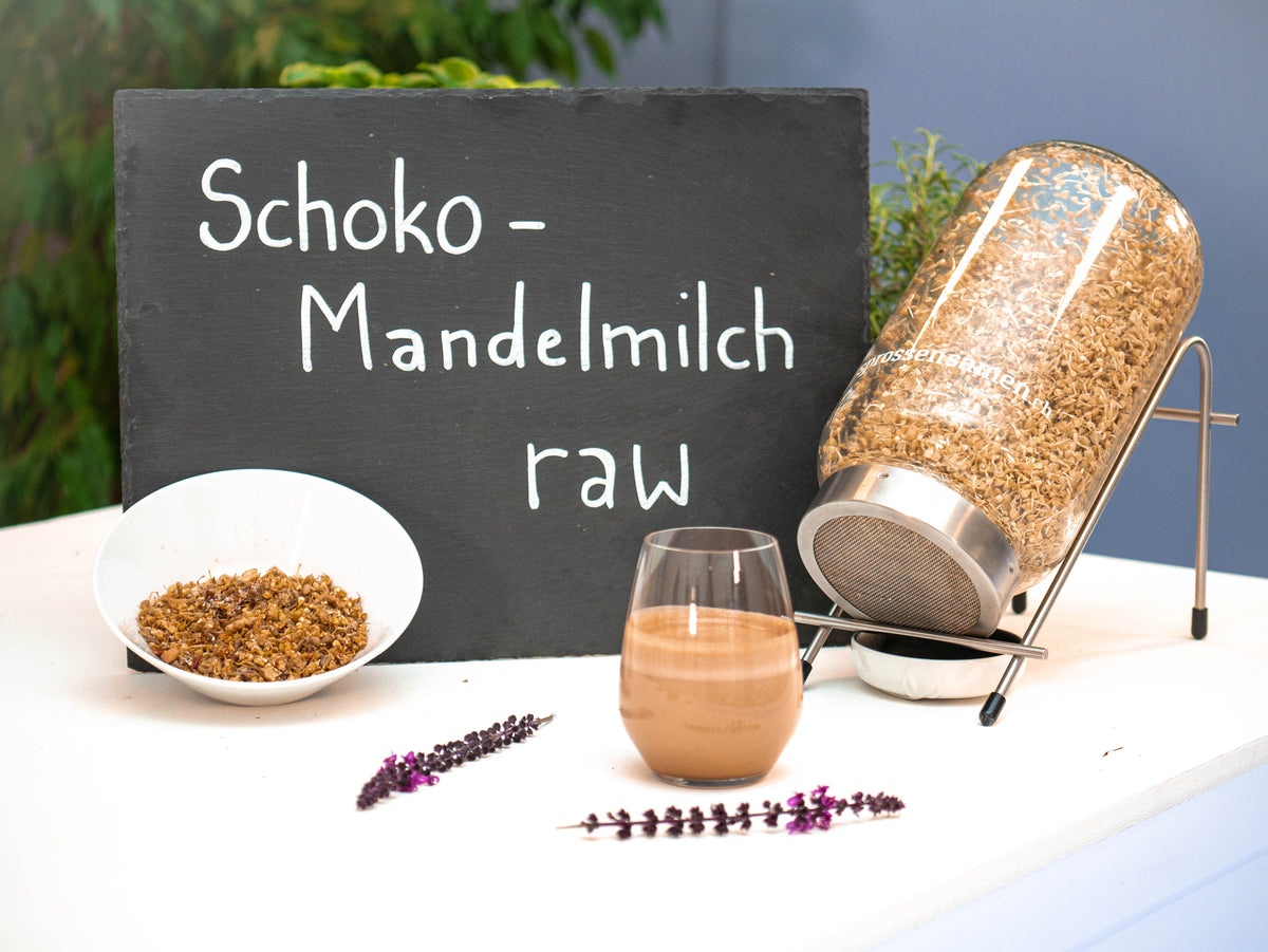 Mandel- Schoko Milch/ Drink raw – sprossensamen.ch
