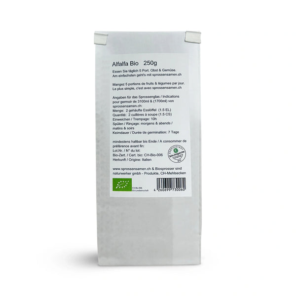 Alfalfa seeds for sprouting, organic 250g