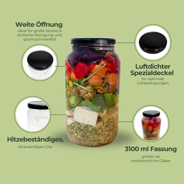 Fermentier-Set „VitalGlas“ von Kimchi & Gemüse